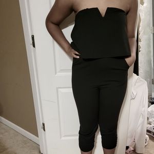 Brand New Crop Aqua Jumpsuit